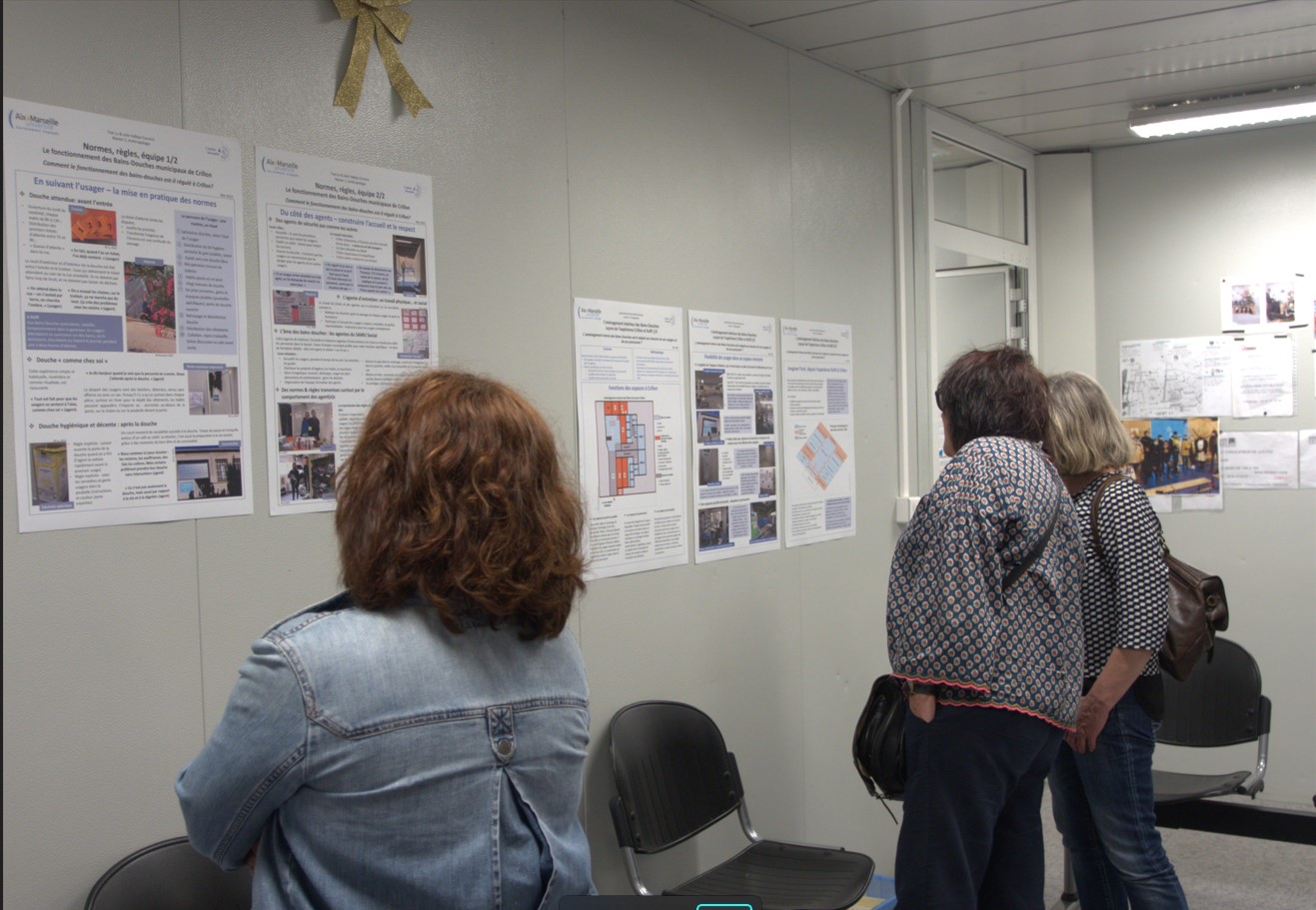 Exposition de posters : les bains douches Crillon et le quartier - Atelier du 4/5 - Ville en Transitions