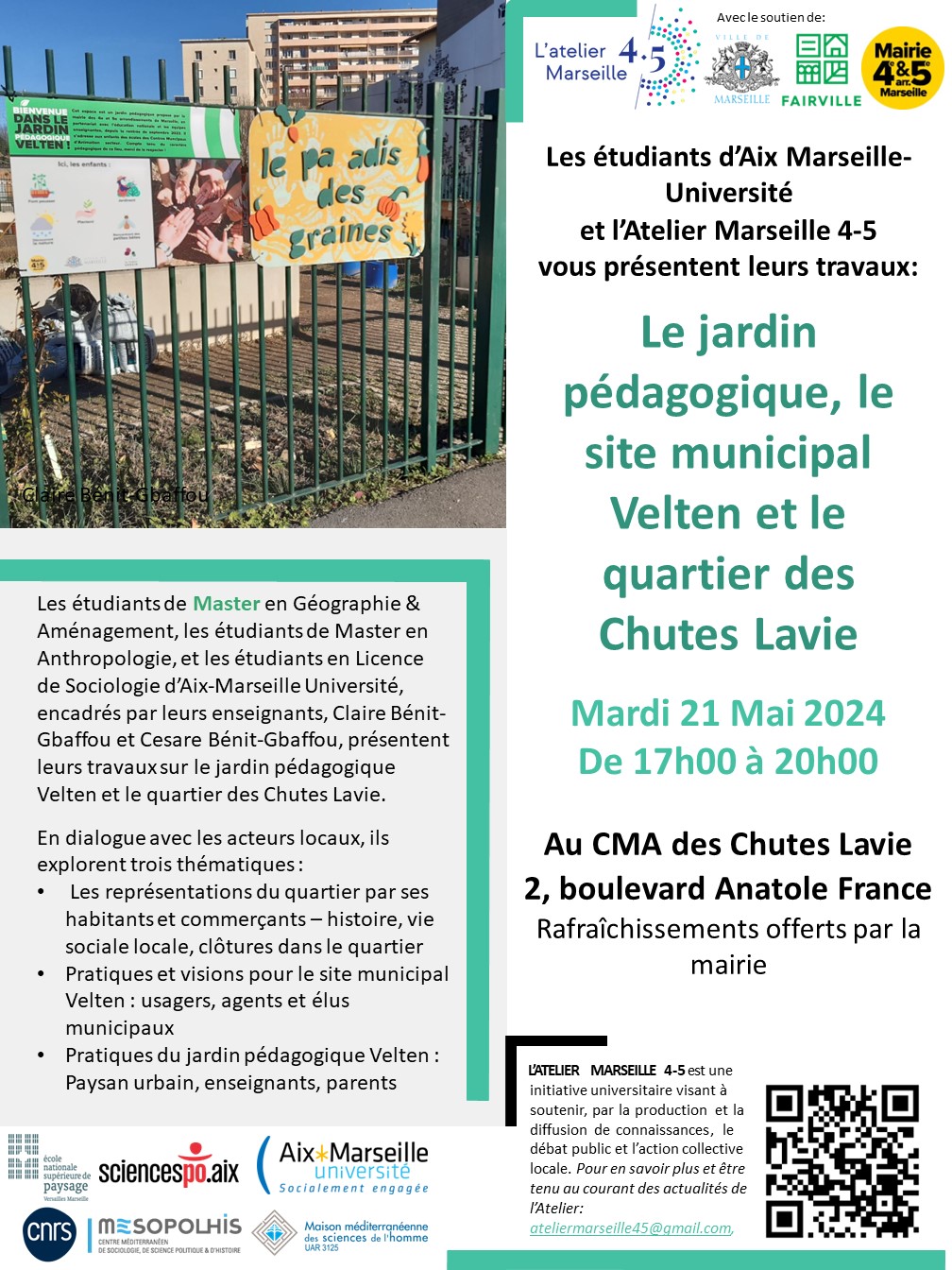 Restitution "Jardin pédagogique, école et quartier Velten" - Atelier du 4/5 - Ville en Transitions