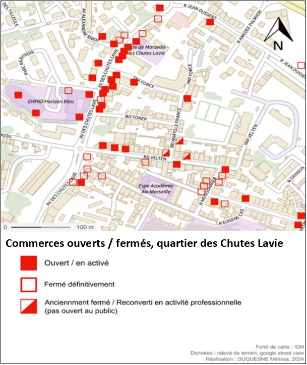 Les commerces et leur évolution dans le quartier des Chutes Lavie - Poster - Atelier du 4/5 - Ville en Transitions