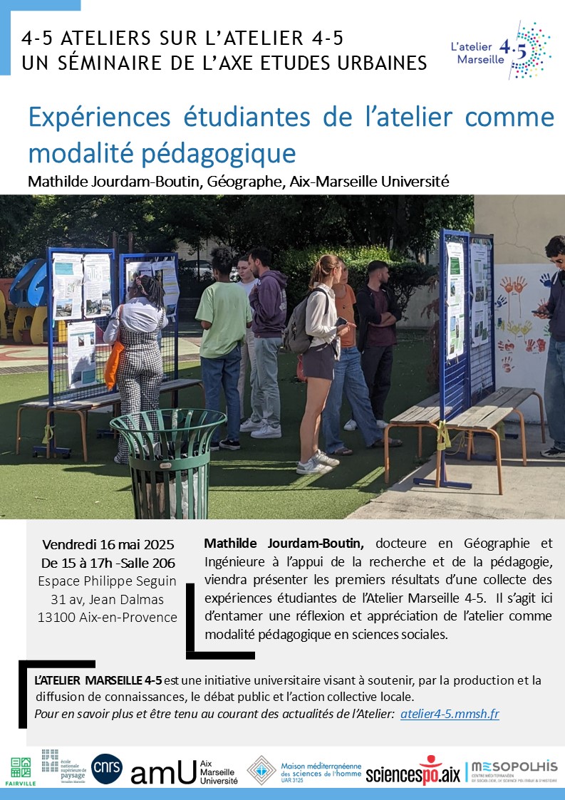 Séminaire 4-5 atelier sur l'Atelier 4-5 - Séance 4 - Mathilde Jourdam-Boutin et les expériences étudiantes de l'atelier - Atelier du 4/5 - Ville en Transitions