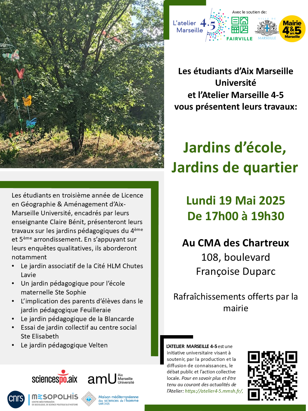 Restitution - "Jardin d'école, jardins de quartier" - Atelier du 4/5 - Ville en Transitions